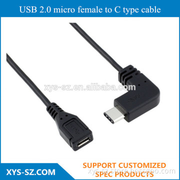 USB 2.0 micro female to C type cable